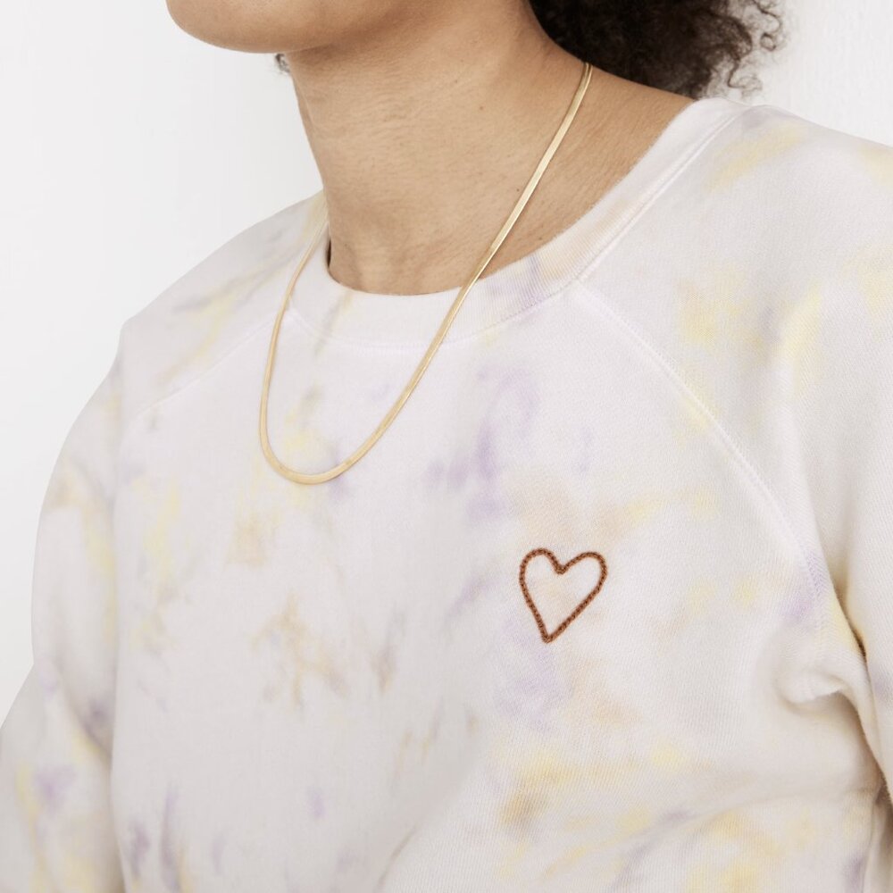 Madewell Heart Embroidered Sweatshirt in Tie-Dye